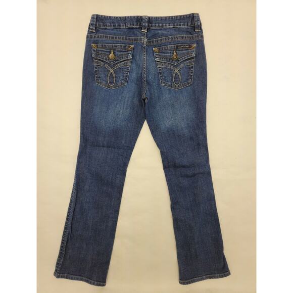 Calvin Klein Jeans Womens 30/10 Blue Lean Boot Cut Stretch Flap Pockets Y2K - Picture 2 of 8